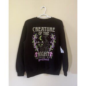 NWT Hocus Pocus Womens XXSmall Black Casual Pull On Graphic Seasonal Sweatshirt